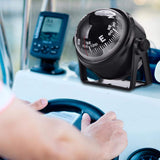 1 x RAW Customer Returns DEWIN Voyager Compass, Multipurpose Sea Marine Outdoor Voyager Bracket Mount Compass for Boat Caravan Truck Black  - RRP €15.08