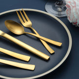 1 x RAW Customer Returns Gold cutlery, Hunnycook cutlery set for 6 people, 30-piece stainless steel cutlery set matt gold for home, kitchen, restaurant, cutlery set with forks, spoons, knives, highly polished, dishwasher safe - RRP €32.26