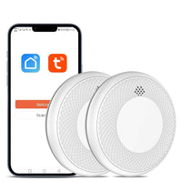 1 x RAW Customer Returns Slim Smoke Detector Smart WiFi Fire Alarm with Mute Function and Self-Check Notification via App Shared with Family Battery Operated for 10 Years Life 2pack - RRP €62.56