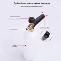 1 x RAW Customer Returns Stone Banks High Pressure Washer Foam Lance Gun with 5 Spray Nozzles, 1L Adjustable 1 4 Quick Release Snow Foam Cannon Bottle Soap Dispenser for Car Washing, Cleaning - RRP €36.34