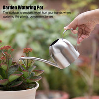 1 x RAW Customer Returns VIFERR Stainless Steel Watering Can - 1000ml Small Watering Can with Long Spout, Houseplant Watering Can Flower Watering Can Mini Bonsai Watering Can for Office Home Balcony Garden Plants Silver  - RRP €26.21