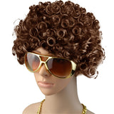 1 x RAW Customer Returns 70s 80s Disco Wig Hippie Costume Afro Wig Sunglasses Necklace for Cosplay Halloween Costume Theme Parties - RRP €15.12