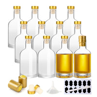 1 x RAW Customer Returns YBCPACK 12 pieces small glass bottles for filling 100 ml empty liqueur bottles, liquor bottles with cork, shrink cap, funnel, labels, pen, perfect for eggnog, liquor and juice - RRP €20.16