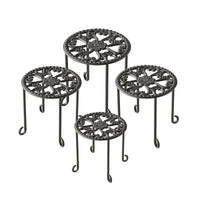 1 x RAW Customer Returns Yumyolk flower stand 4 pieces plant stand metal black, retro style flower stool garden for living room indoor outdoor, flower shelf balcony plant shelf, plant staircase terrace - RRP €35.28