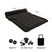 1 x RAW Customer Returns Vinteky air mattress inflatable bed for car, inflatable pillow, multifunctional car seats with air pump and pillow for vehicle SUV for picnic, travel on car L black  - RRP €70.54