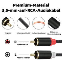 1 x RAW Customer Returns RULGOI 3.5mm Jack RCA Audio Cable, 3.5mm RCA Female to RCA Male Adapter for Speaker, Amplifier, DVD, Television, Smartphone, Tablet, MP3 Player etc - RRP €6.99