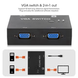 1 x RAW Customer Returns VGA Switch 2 PC 1, 2 in 1 Out Switch Switch Box VGA Splitter Adapter 2 Computers 1 Screen, for Laptop Desktop Printer Keyboard Support XVGA SVGA UXGA - RRP €16.89