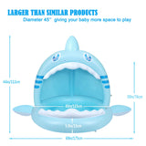 1 x RAW Customer Returns Baby pool, shark paddling pool for toddlers with canopy, children s inflatable pool with water sprinkler, water play center for children indoors and outdoors - RRP €31.36