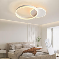 1 x RAW Customer Returns KAUCQI LED Ceiling Light Ceiling Lamp Bedroom Chandelier 3000K-6000K Modern Dimmable Chandelier, Lights with Remote Control 36W 3600lm Chandelier Living Room Two Circles - RRP €68.12