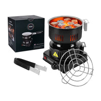 1 x RAW Customer Returns Kitosun Electric Charcoal Lighter - Premium 600W Charcoal Lighter with Removable Handle Mobile Charcoal Tray and Grill, 1.5m Long Cable Smart Heat Control Button Charcoal Stove Accessories - RRP €24.78