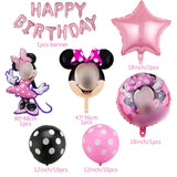 1 x Brand New Balloons Babioms Birthday Decoration Girls Birthday Party Supplies with Happy Birthday Banner, Foil Balloons, Foil Balloon Set, for Mouse Theme Party - RRP €18.04