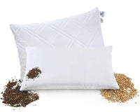 1 x RAW Customer Returns NATURECA buckwheat pillow neck pain pillow, 2-chamber neck support pillow buckwheat husks and spelled chaff, side sleeper pillow with cotton cover, quilting - RRP €49.36