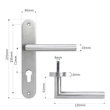 1 x RAW Customer Returns AwmnSrman door handles interior doors doorknob door fitting door handle set room door set 72MM-PZ-profile cylinder set of 3 modern stainless steel 6 doorknobs 6 long plates - RRP €34.99