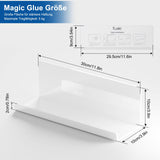 1 x RAW Customer Returns Toski Wall Shelf No Drilling, Wall Shelf Acrylic Pack of 2, Floating Shelf White 30cm, Kitchen Shelf Hanging for Gluing, Floating Bookshelf, Picture Bar, Adhesive Shelf Bathroom, Wall Shelf - RRP €20.16