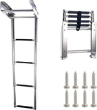 1 x RAW Customer Returns FreeTec 4-Step Swimming Ladder Ladders for Boats Stainless Steel Under Platform Sliding Board for Boarding Boat Ladder - RRP €82.14