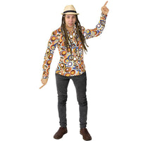 1 x RAW Customer Returns LOMUG Hippie Shirt Men s 70s, 70s Men s Shirt, Hippie Costume Men s Carnival Theme Party Size M  - RRP €23.18