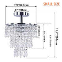 1 x RAW Customer Returns FRIXCHUR Small Crystal Chandelier Lighting Fixture Flush Mount Ceiling Light Chrome Lampshade Crystal Pendant Light for Hallway Girls Room Closet Dining Room Bathroom - RRP €22.8