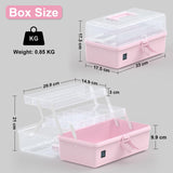 1 x RAW Customer Returns Calogy Craft Organizer and Storage Box, 33 cm, 3-Layer Multifunctional Plastic Sewing Organizer Box with Handle - RRP €30.08