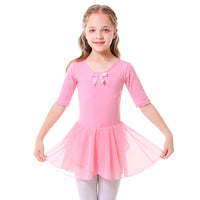 1 x RAW Customer Returns Bezioner Ballet clothing girls dance dress children s cotton ballet leotard ballet dress with skirt tutu pink 110 - RRP €18.14