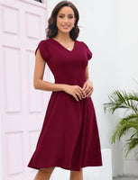 1 x RAW Customer Returns Gardenwed Evening Dresses Elegant for Wedding Women s Dresses Elegant with Sleeves Cocktail Dresses Women s Autumn Festive Dresses for Women Rockabilly Dresses Women s Petticoat Burgundy 3XL - RRP €40.97