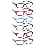 1 x RAW Customer Returns COJWIS Reading Glasses Pack of 6 Men s and Women s Quality Spring Hinged Blue Light Filter Reader Glasses 6 Color Mix 2, 3.00  - RRP €19.15