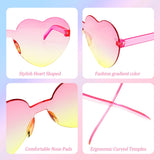 1 x RAW Customer Returns Veiteibe 12 Pairs Heart Sunglasses Party Glasses Set, Transparent Heart Party Glasses, Rimless Heart Glasses with 2 Glasses Bags, for Wedding Birthday Beach Party Photo Props - RRP €15.35