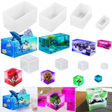 1 x RAW Customer Returns 8 Pieces Cube Cuboid Resin Molds, FineGood Silicone Molds for Resin DIY Clear Square Resin Mold Silicone Epoxy Resin Molds for Crystal Decoration Candle Making - RRP €15.98