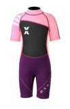 1 x RAW Customer Returns Kids Shorty Wetsuit, 2.5mm Neoprene One-Piece Swimsuits UV Protection Swimsuits for Girls Boys Swimming Diving Snorkeling Surfing - RRP €36.04