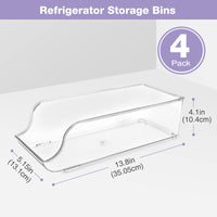 1 x RAW Customer Returns Puricon 4 Pack Can Holder Refrigerator Organizer for Canned Drinks, Stackable Plastic Can Dispenser Cans Drinks Kitchen Organizer Storage Box, Cans Can Store Container - RRP €24.62