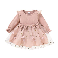 1 x RAW Customer Returns Yanmucy Dresses for Girls Toddler Baby Girl Dress Infant Bowknot Ruffle Tutu Outfit Long Sleeve Floral Romper Clothes Layered Lace Skirts DE NL SE PL, Age, 9 Months, 12 Months, Rose  - RRP €27.6