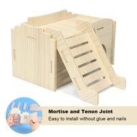 3 x Brand New Guinea pig house, hamster house, dwarf hamster house, hamster hiding place, hamster corner house, hamster house wood, pet small animal hiding place made of wood, for hamsters, chinchillas, squirrels, guinea pigs - RRP €19.62