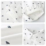 1 x RAW Customer Returns Volunboy Newborn Gentleman Outfits and Coordinates, Bow Shirt and Suspenders Trousers 4 Pieces 9-12 months, White Boat, Size 73  - RRP €33.67