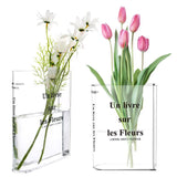 1 x RAW Customer Returns 2 pieces book vase for flowers, book-shaped vase made of acrylic, transparent book vase, book vase for flowers, book-shaped vase, for flowers, bedroom, table decoration, living room, office, book-shaped flower vase - RRP €17.14