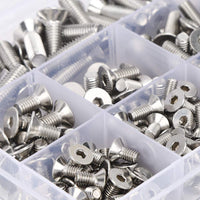 1 x RAW Customer Returns Stainless steel countersunk screws, pack of 260, M4M5M6 hexagon socket countersunk head set, countersunk screws, threaded screws, countersunk head screws with nose for cabinet, machine equipment and home furniture - RRP €25.03