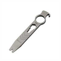 1 x RAW Customer Returns EDC multifunctional crowbar made of titanium with bottle opener, wrench, nail lifter, fall protection ring and self-defense function, a useful gift for men women gray  - RRP €30.24