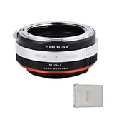 1 x RAW Customer Returns PHOLSY Lens Adapter with Aperture Control Ring for Nikon F Lens G - Type and Leica L Mount Camera Body for Leica SL2, SL2-S, CL, TL2, Lumix S5, S1, BS1H, Sigma fp, fp L - RRP €37.3