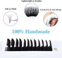 1 x RAW Customer Returns C curl 0.05 self-fanning eyelashes volume technology eyelash extensions Easy Fan 3D 5D 8D 10D - length 8-14 mm mix - volume eyelashes lash extensions from GEMERRY 0.05-c curl-mix  - RRP €9.02