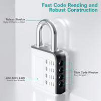 1 x RAW Customer Returns JYSDCXC Combination Lock Padlock with Number Code 4 Digits, Solid Hardened Steel Resettable Locker Lock Weatherproof for Door, Garden Fences, Suitcase Lock, School, Gym, TSA Lock - RRP €9.89