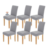 1 x RAW Customer Returns AngLink Chair Covers Set of 6 Light Gray - Stretch Chair Covers Washable Durable Universal Chair Covers for Banquet Hotel Kitchen Restaurant Home Wedding Decoration - RRP €23.18