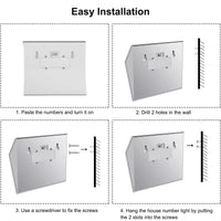 1 x RAW Customer Returns Solar House Number Illuminated with Motion Sensor Outdoor, Stainless Steel Solar House Number with Twilight Switch Waterproof, 7 LEDs Solar House Number Light with Numbers Letters, Type B - RRP €29.99