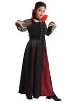 13 x Brand New FOVER Vampire Costume Girls Dracula Costume Children Royal Vampire Queen Cosplay Dress Halloween Carnival Theme Party Dress Up Outfit with Accessories Teeth Necklace Sticker FR032XL - RRP €272.87