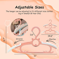 1 x RAW Customer Returns Children s clothes hangers that grow with the child, JSF Set20 Pink Stackable clothes hangers with kitten hooks, non-slip baby clothes hangers, children s clothes hangers for children s clothing, baby wardrobe- RRP €20.71