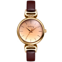 1 x RAW Customer Returns JewelryWe Watches Ladies Analog Quartz Wrist Watch Classic Simple Leather Strap Casual Watch for Women Girls Brown - RRP €52.8