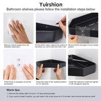 1 x Brand New Yuirshion Shower Shelf Without Drilling-Matte Finish Shower Shelf Corner-Bathroom Shelf Stainless Steel-2 Pieces,Shower Basket With Four Hooks With Towel Holder,Shampoo Holder For Shower,Bathroom Organizer Black - RRP €10.07