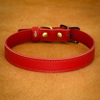 1 x Brand New PET ARTIST Genuine Leather Dog Collar, Lightweight and Soft Collar, Beautiful Colors, Durable Dog Collar for Puppies and Small Dogs, Red, M - RRP €10.07