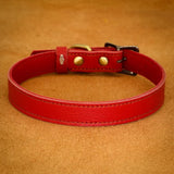 1 x Brand New PET ARTIST Genuine Leather Dog Collar, Lightweight and Soft Collar, Beautiful Colors, Durable Dog Collar for Puppies and Small Dogs, Red, M - RRP €10.07