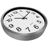 1 x RAW Customer Returns Outpicker Modern Wall Clock, Metal, 30cm, Silent, Quartz Wall Clock for Home Kitchen Office Silver White  - RRP €25.99