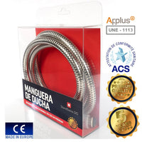 14 x Brand New Universal premium shower hose, MADE IN EUROPE, 5-year warranty, extendable hose replacement from 1.75 to 2.25 meters, brass joints, stainless steel replacement, flexible, precise and durable - RRP €173.32