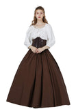 1 x RAW Customer Returns BEAUTELICATE Medieval Skirt Long Cotton Women Renaissance Skirt Clothing Victorian Steampunk Halloween Cosplay LARP Big Swing Skirt Maxi Long Skirt Brown, XL - RRP €33.99