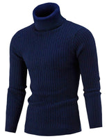 1 x RAW Customer Returns AIDEAONE Men s Turtleneck Sweater Slim Fit Ribbed Knitted Sweater Casual High Neck Basic Turtleneck Pullover Dark Blue - RRP €32.16